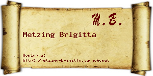 Metzing Brigitta névjegykártya